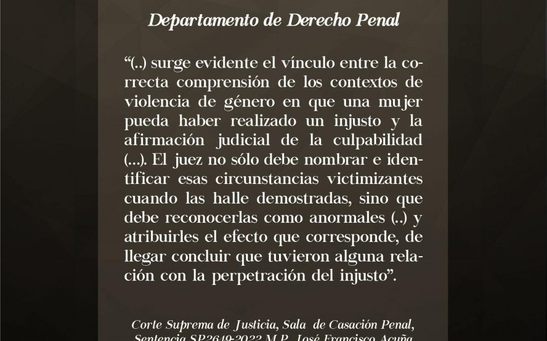 Enfoque de género en casos en los que las mujeres son victimarias/víctimas