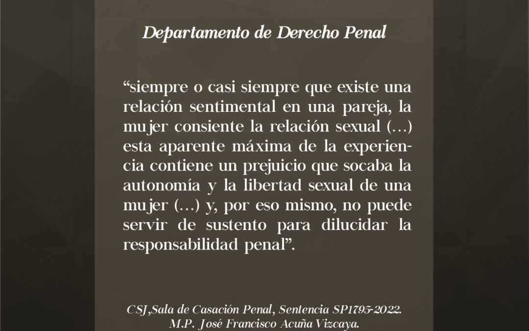 Una máxima machista no puede ser usada como fundamento del falso raciocinio