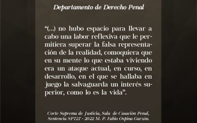 La legítima defensa putativa y la importancia de las narrativas en el razonamiento probatorio