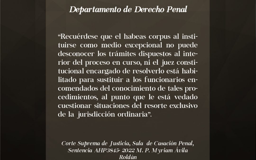 La subsidiariedad del Hábeas Corpus