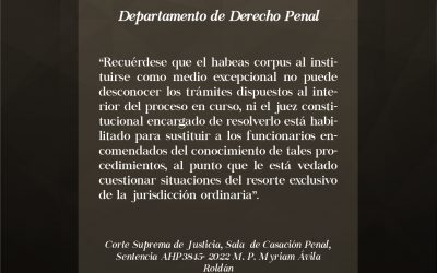 La subsidiariedad del Hábeas Corpus