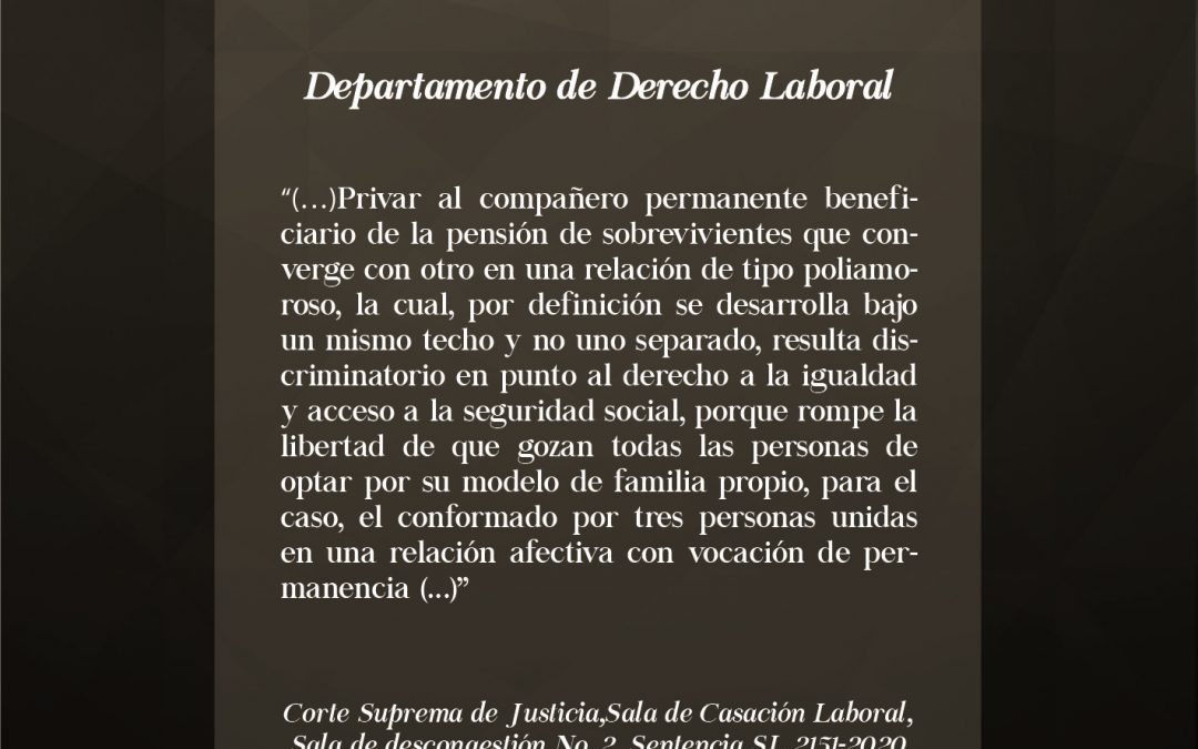 Las relaciones poliamorosas y el reconocimiento de la pensión de sobrevivientes