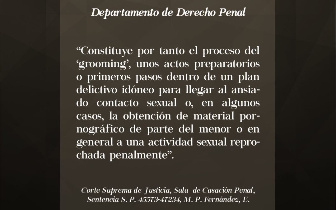 De los delitos y el “online child grooming”: entre lo punible y lo inmoral